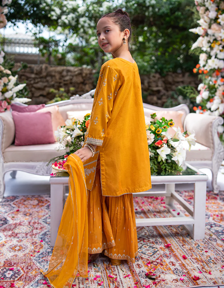 YELLOW DOBBY 3PC STITCHED | JGK-W-24-1946 FB/SHIREEN-7 - Image 2