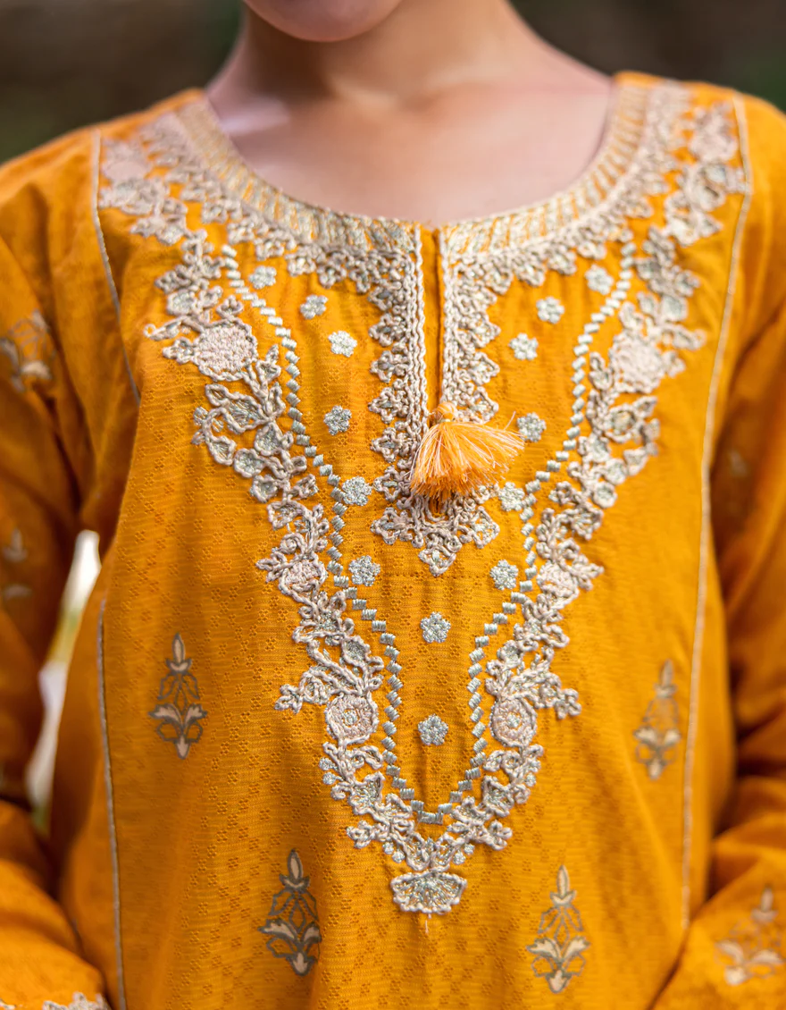 YELLOW DOBBY 3PC STITCHED | JGK-W-24-1946 FB/SHIREEN-7 - Image 3