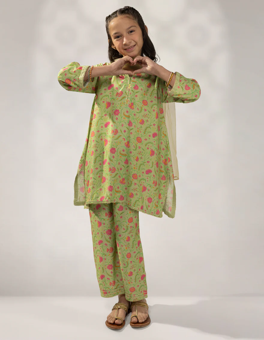 GREEN LINEN 3PC STITCHED | JGK-W-JGP-25-1604 FB/CLASSIC-G-3