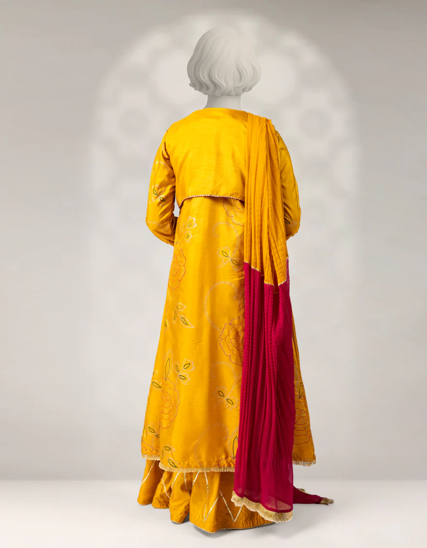 YELLOW RAW SILK 3PC STITCHED | JGK-W-JTF-25-764 FB/RANG-E-ZARI-02 - Image 3