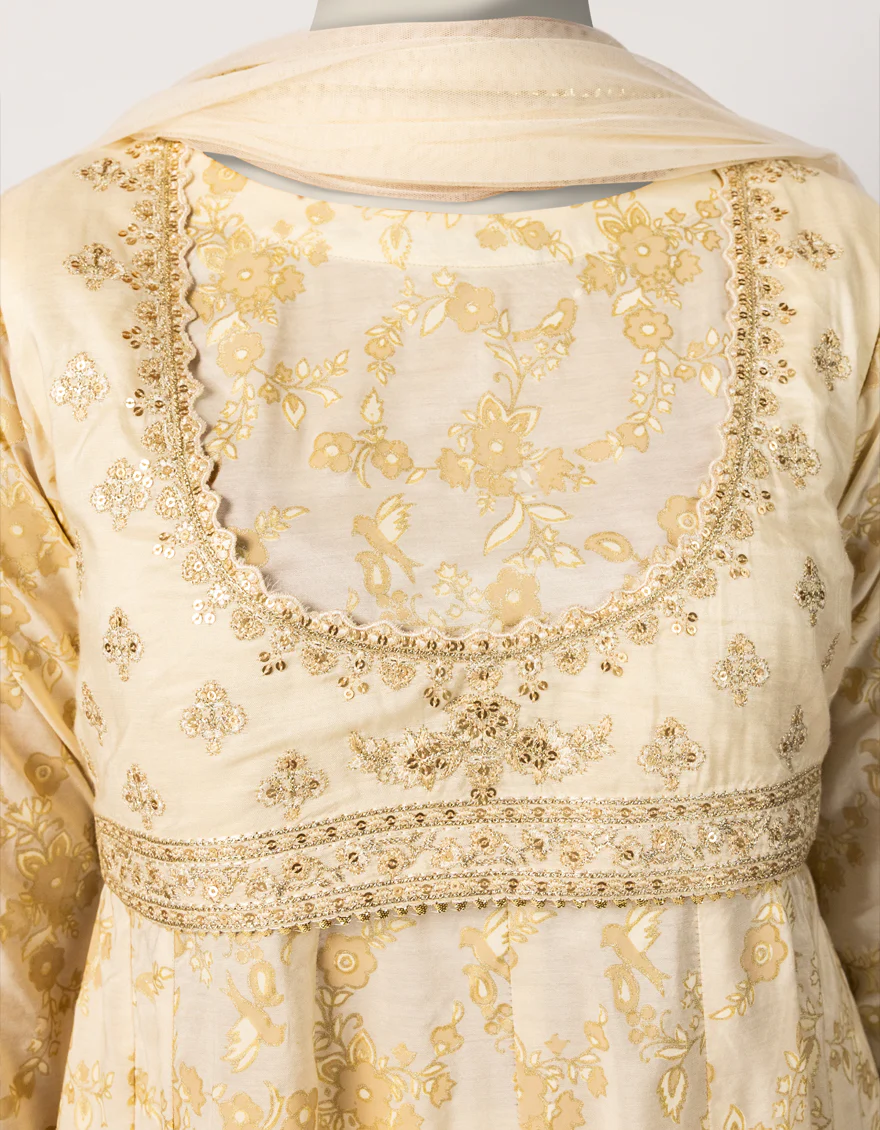 OFF WHITE SILK 3PC STITCHED | JGK-W-JTF-25-767 FB/RANG-E-ZARI-05 - Image 4