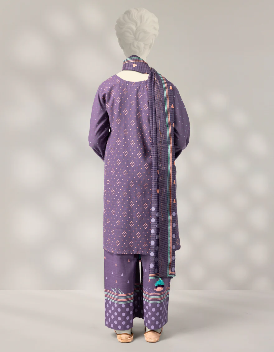 PURPLE KHADDAR SLUB 3PC STITCHED | JGK-W-JTP-25-629 FB/BLOCKED-01 - Image 3