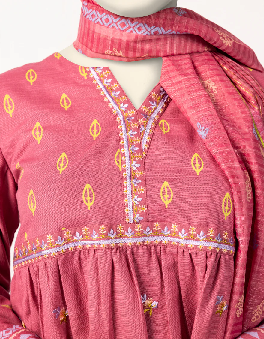 PINK KHADDAR SLUB 3PC STITCHED | JGK-W-JTP-25-630 FB/BLOCKED-02 - Image 4