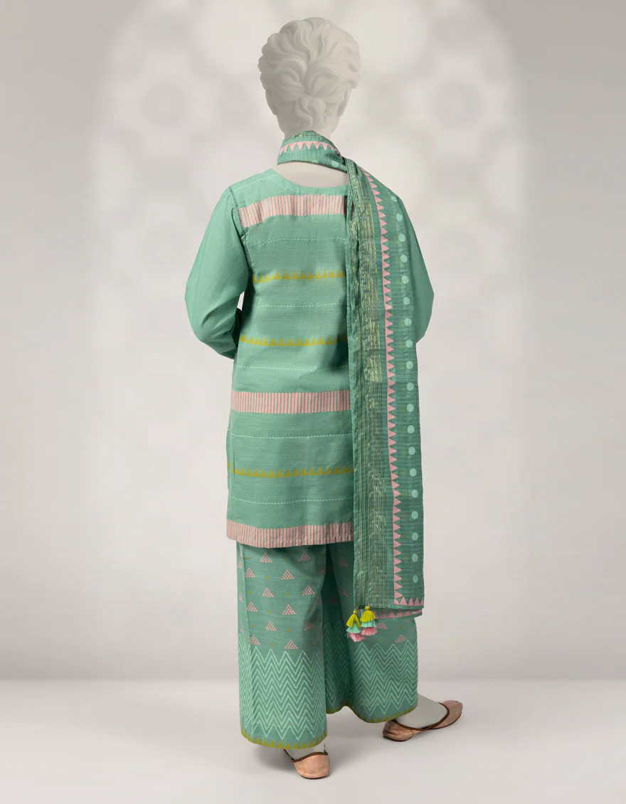 GREEN KHADDAR SLUB 3PC STITCHED | JGK-W-JTP-25-632 FB/BLOCKED-04 - Image 2