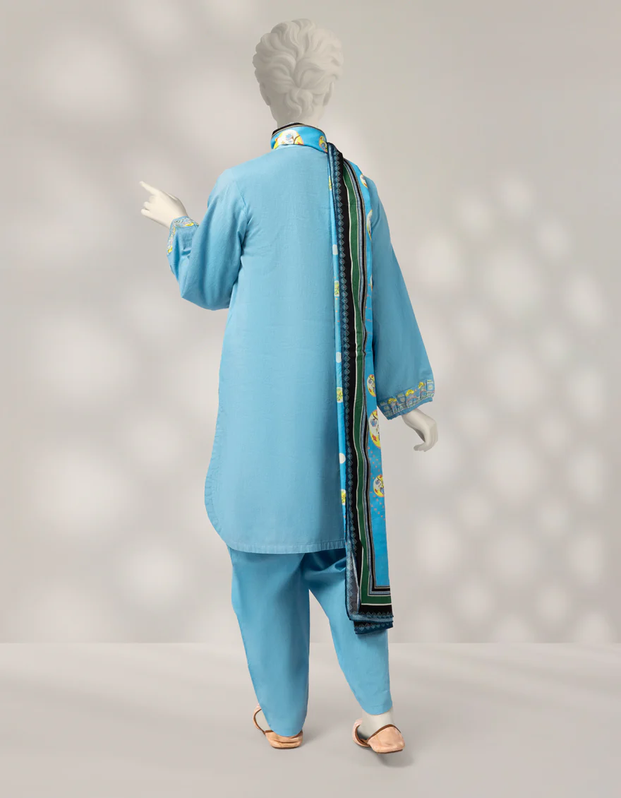 BLUE CAMBRIC 3PC STITCHED | JGK-W-JTP-25-633 FB/IKAGAI-1 - Image 3
