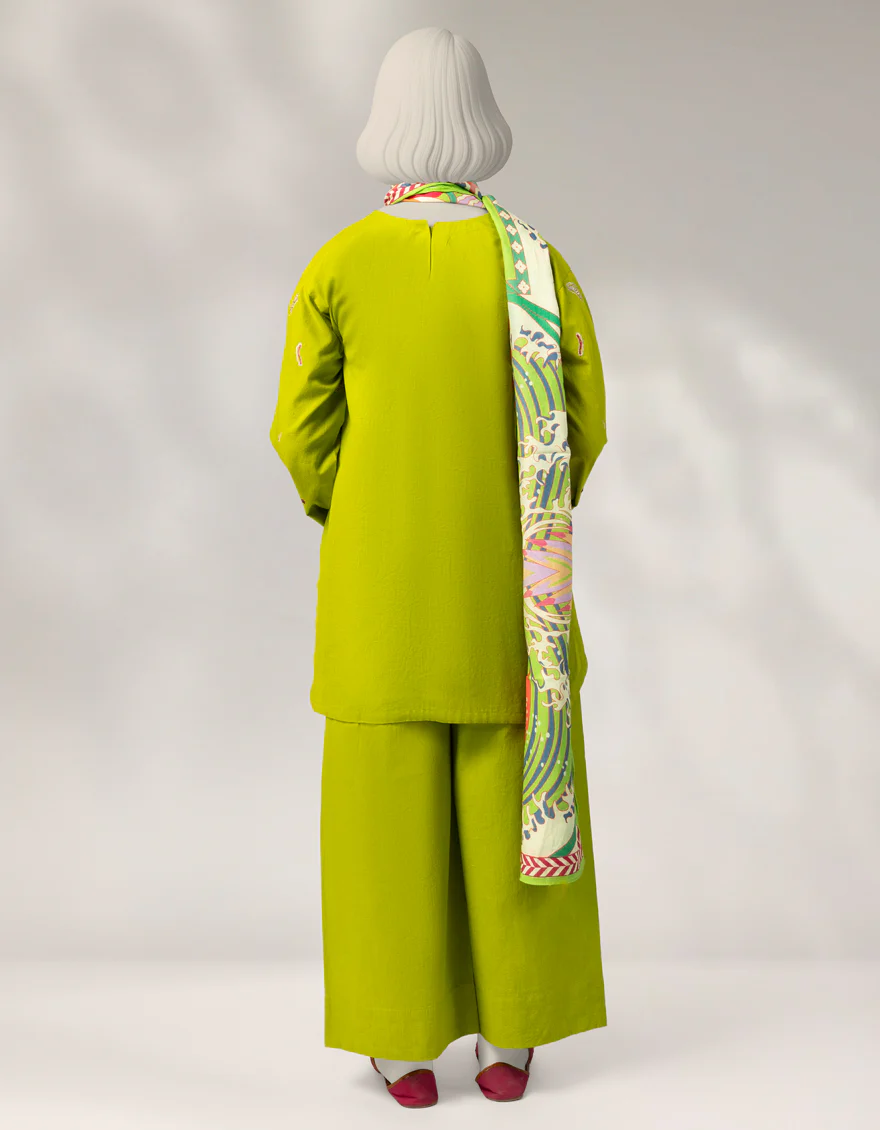 GREEN CAMBRIC 3PC STITCHED | JGK-W-JTP-25-634 FB/IKAGAI-2 - Image 3