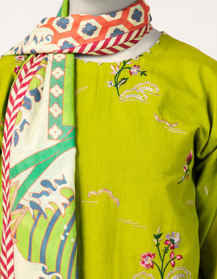 GREEN CAMBRIC 3PC STITCHED | JGK-W-JTP-25-634 FB/IKAGAI-2 - Image 4
