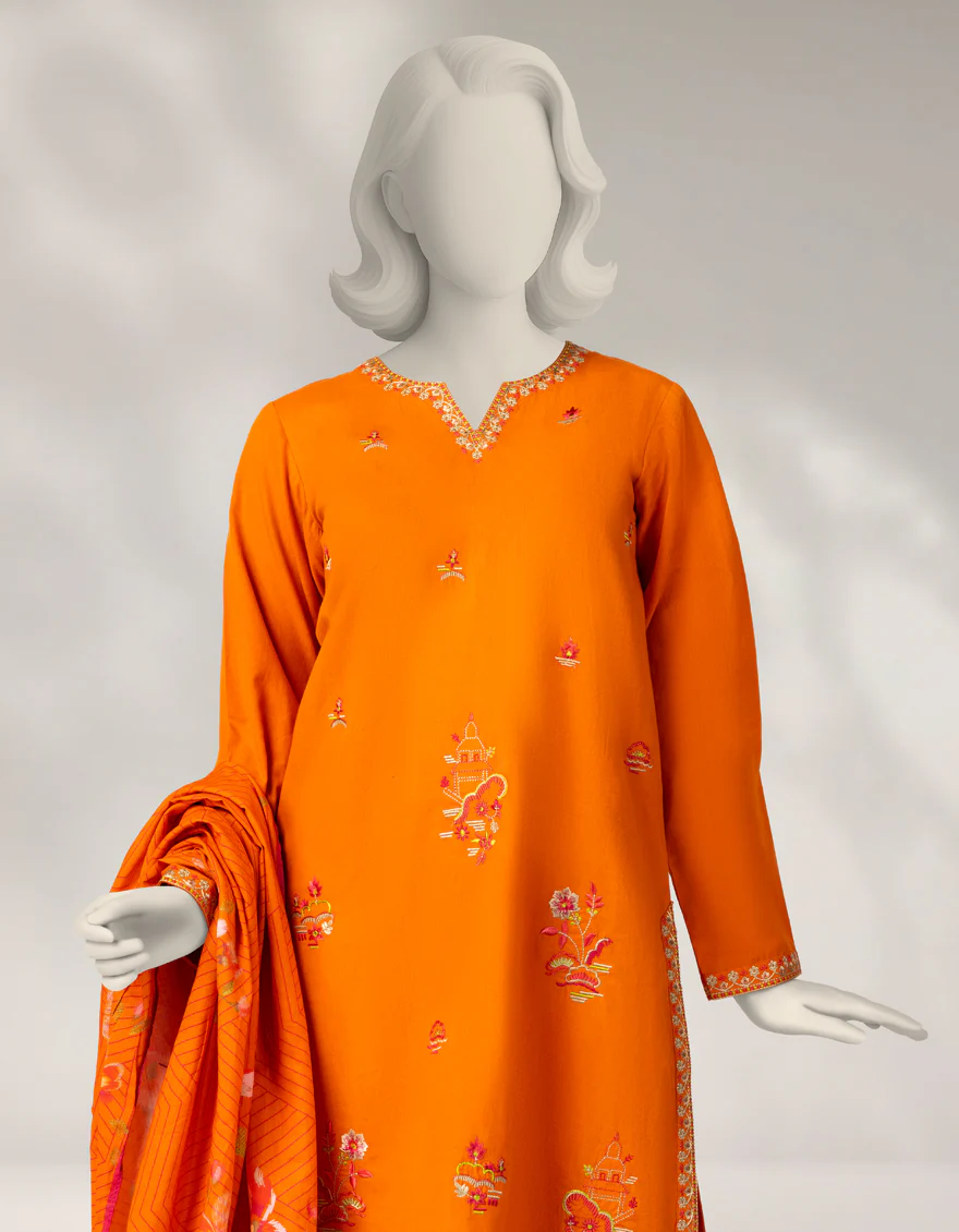 ORANGE CAMBRIC 3PC STITCHED | JGK-W-JTP-25-635 FB/IKAGAI-3 - Image 2