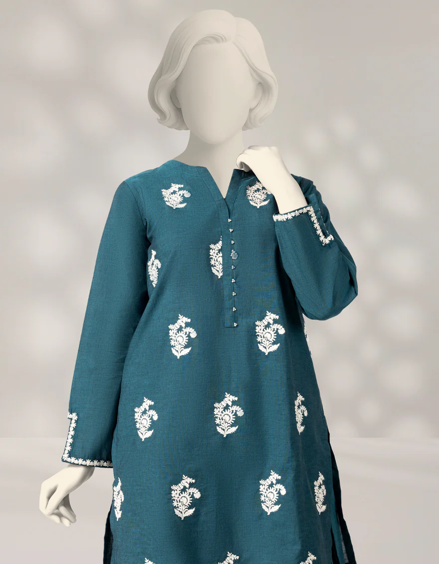 TEAL CHAMBRAY 2PC STITCHED | JGK-W-JTST-25-502 FB/CHAMRAY-04 - Image 2
