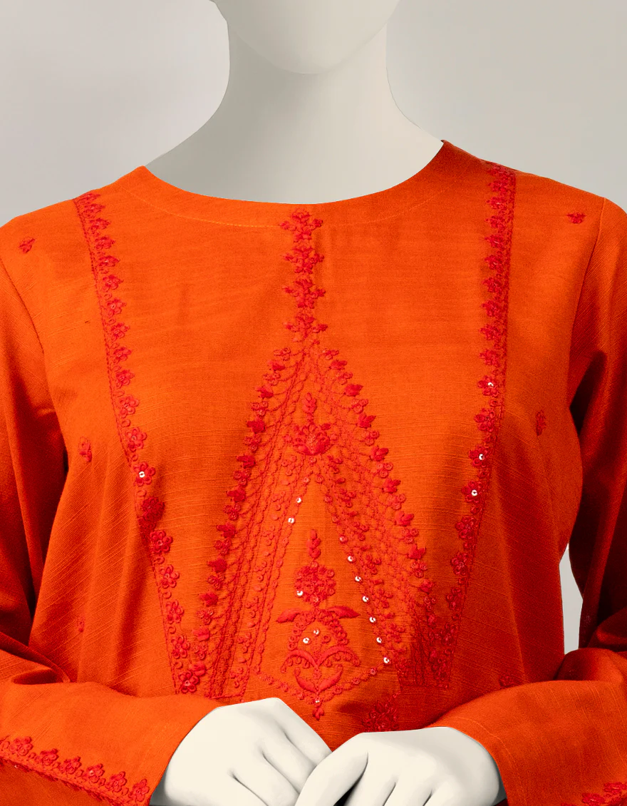 ORANGE KHADDAR 2PC STITCHED | JGK-W-JTST-25-506 FB/MAISORE-04 - Image 4
