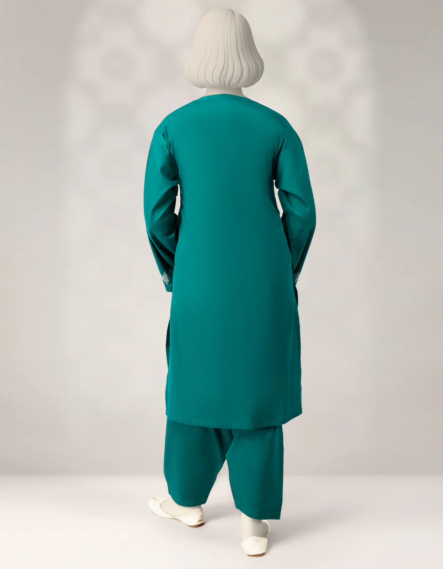 GREEN CAMBRIC 2PC STITCHED | JGK-W-JTST-25-512 FB/KANTHA-8 - Image 3