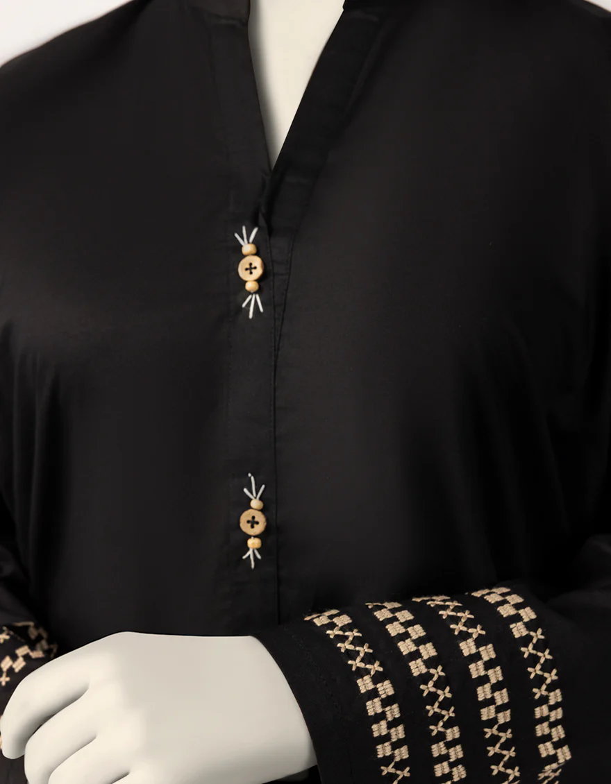 BLACK CAMBRIC 2PC STITCHED | JGK-W-JTST-25-553 FB/KANTHA-9 - Image 3
