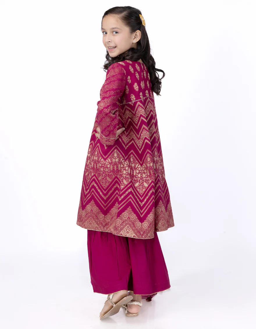 PINK JACQUARD 3PC STITCHED | JGK-W-JWK-24-5010 FB/BROCADE BLEND -04 - Image 2