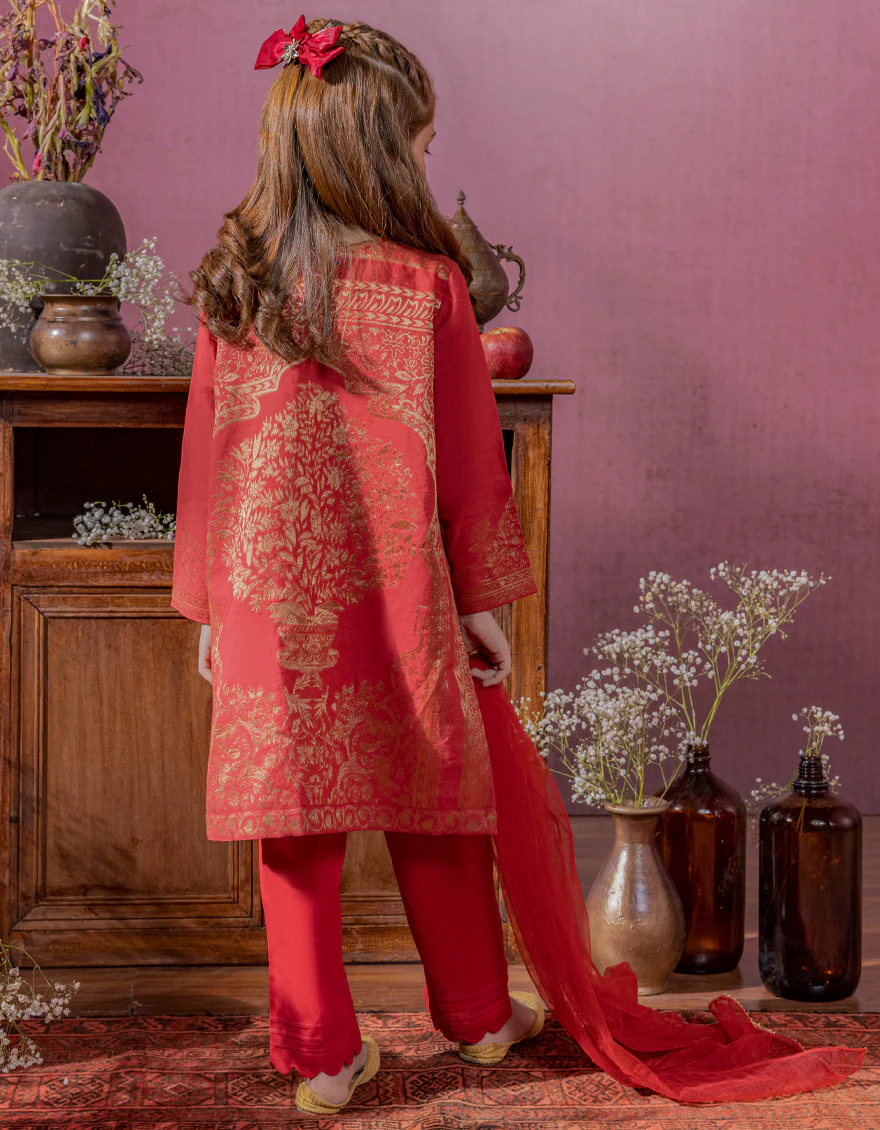 RED JACQUARD 3PC STITCHED | JGK-W-JWK-US-22-5001 FB/QUINN - Image 2