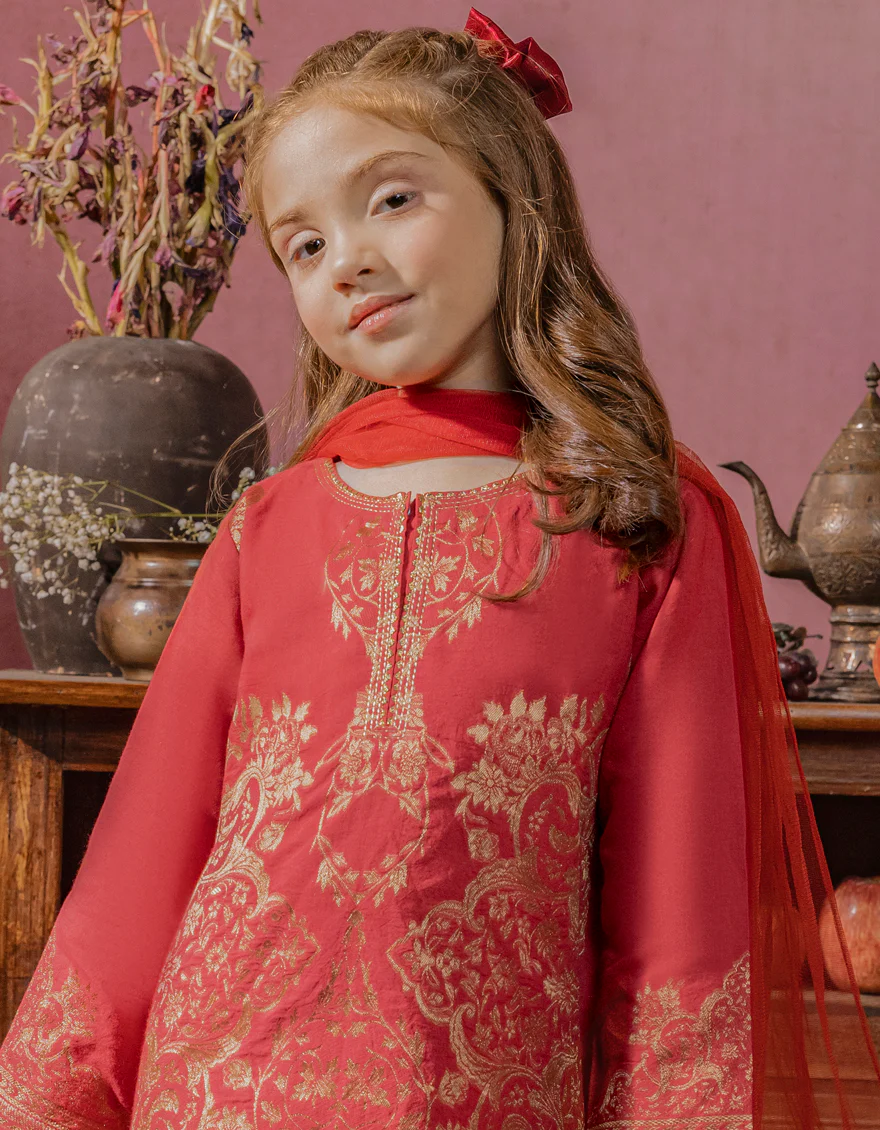 RED JACQUARD 3PC STITCHED | JGK-W-JWK-US-22-5001 FB/QUINN - Image 3