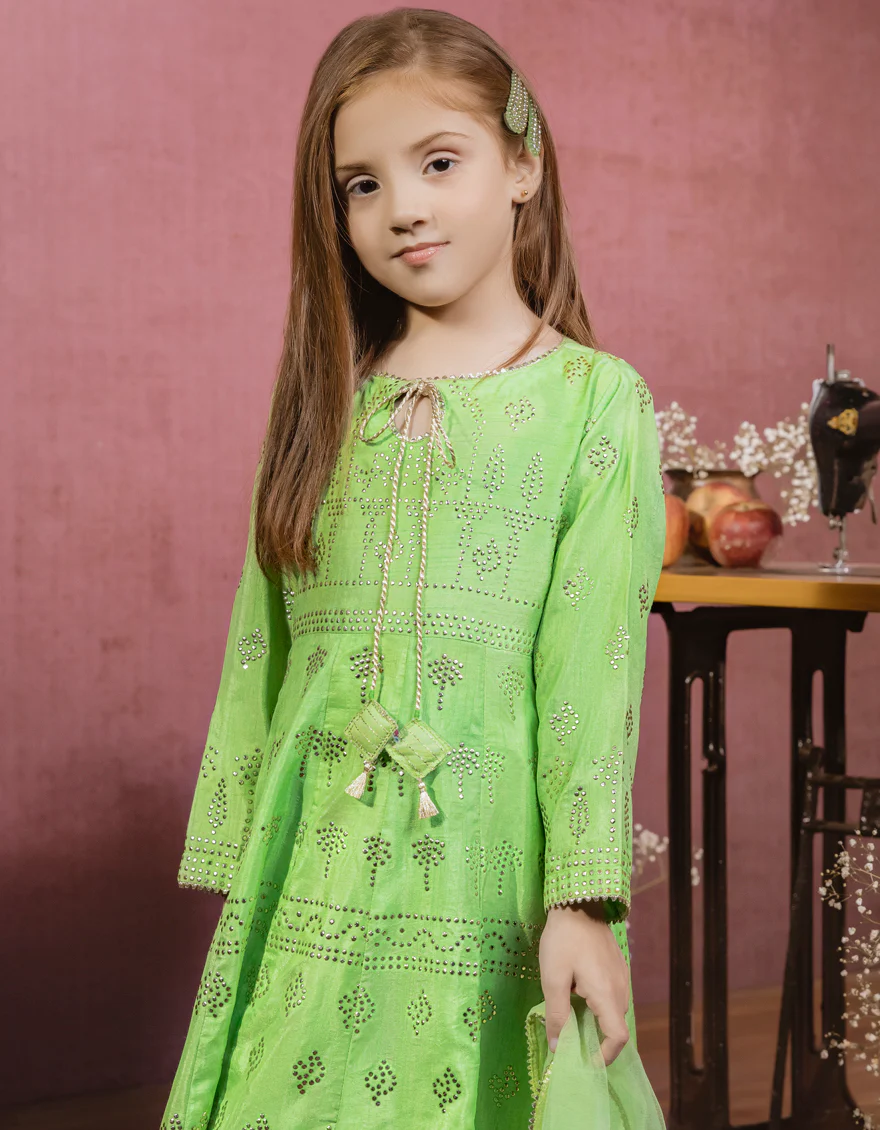 PARROT GREEN RAW SILK 3PC STITCHED | JGK-W-JWK-US-22-5006 FB/GALAXY - Image 4