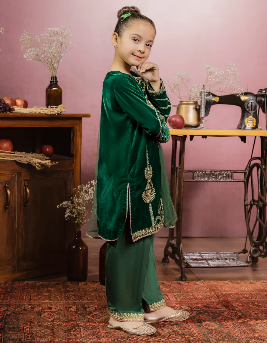 GREEN VELVET 3PC STITCHED | JGK-W-US-22-1928 FB/VELVET HF-146 - Image 2