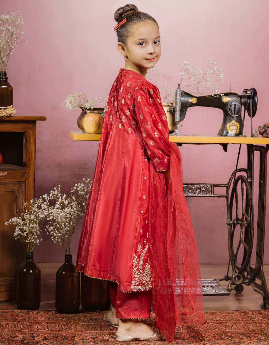 MAROON SILK 3PC STITCHED | JGK-W-US-22-1929 FB/MK-34(MF-868) - Image 2