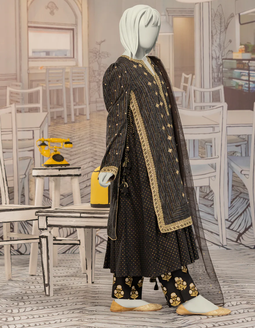 BLACK TEXTURED 3PC STITCHED | JGK-W-YGTL-644-24 FB/RANG-E-ZARI-6 - Image 2