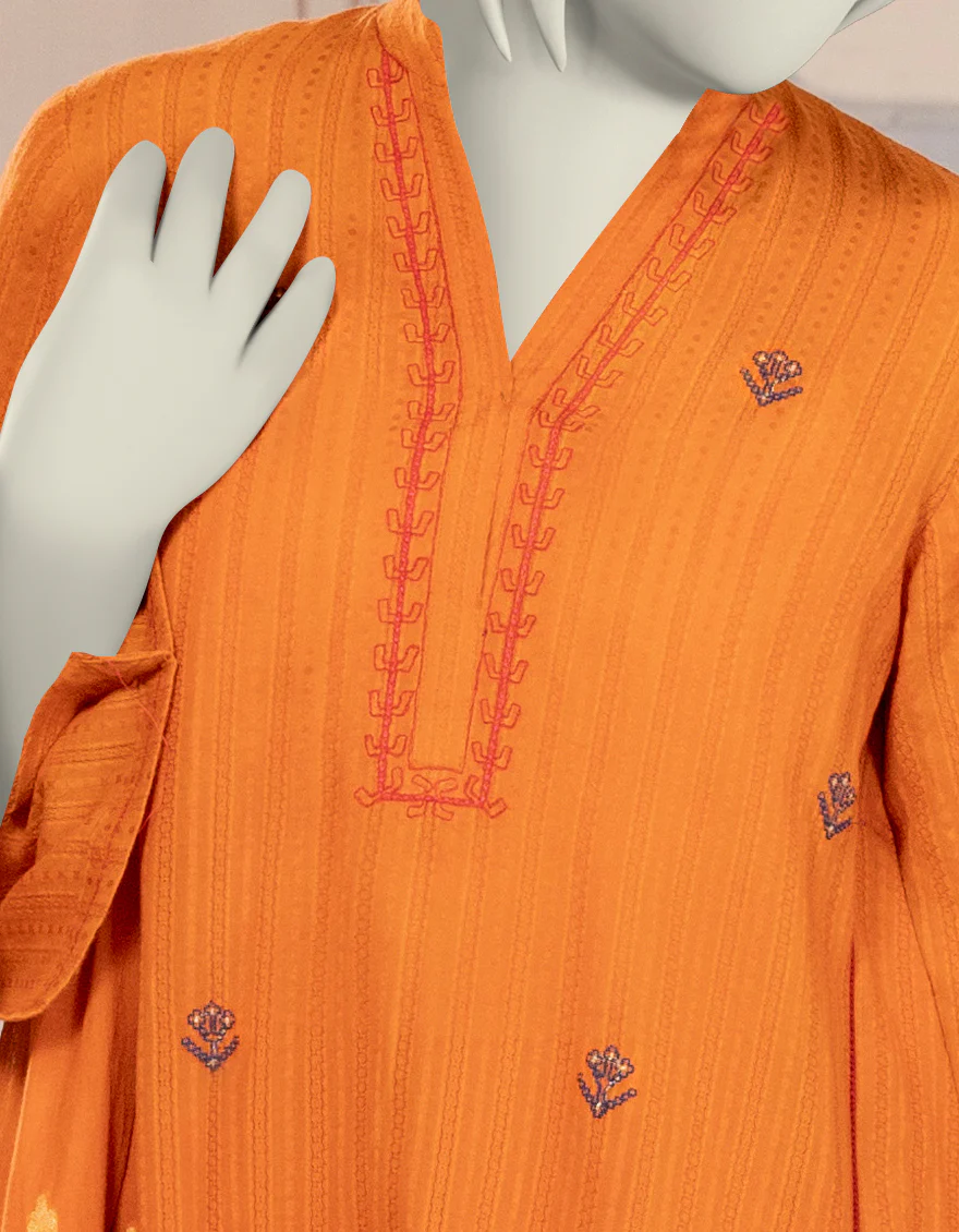 ORANGE TEXTURED 3PC STITCHED | JGK-W-YGTL-651-24 FB/DHANAK-3 - Image 3