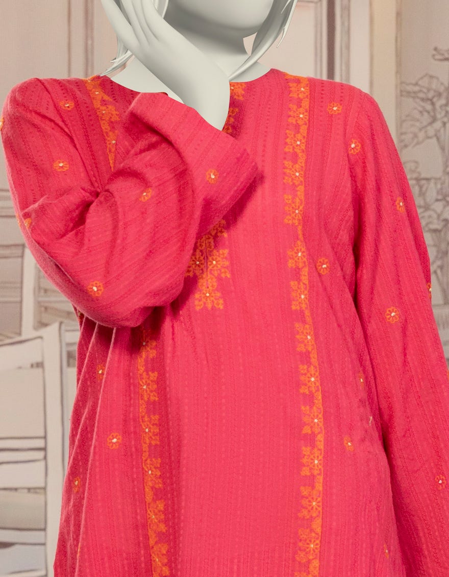 PINK TEXTURED 3PC STITCHED | JGK-W-YGTL-652-24 FB/DHANAK-4 - Image 2