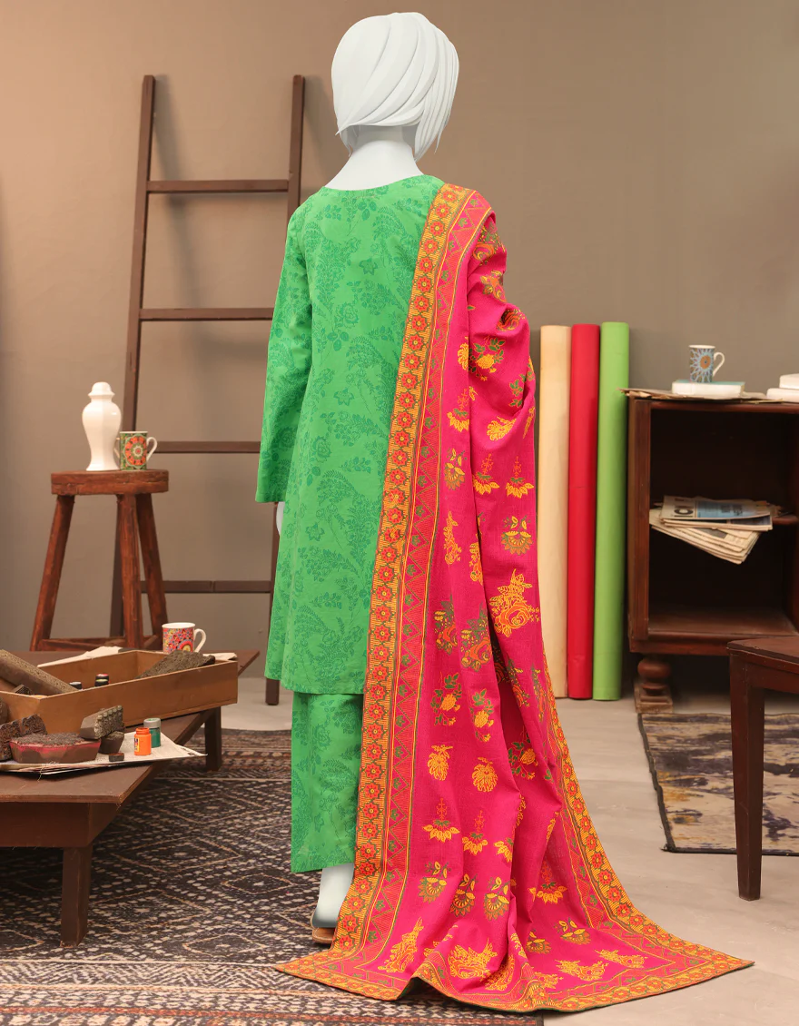 GREEN CAMBRIC 3PC STITCHED | JGK-YGK-JWT-W-US-22-3508 FB/FUSCHIA-633 - Image 2