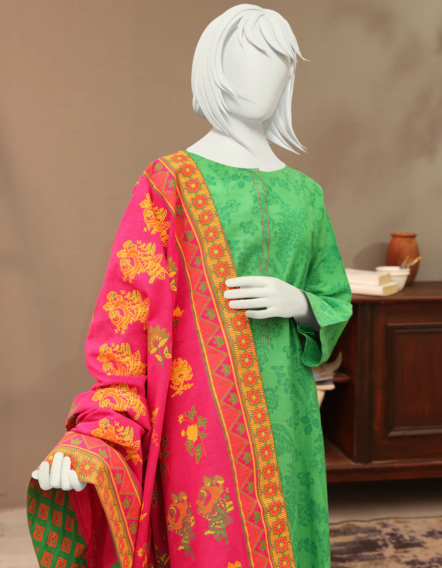 GREEN CAMBRIC 3PC STITCHED | JGK-YGK-JWT-W-US-22-3508 FB/FUSCHIA-633 - Image 5