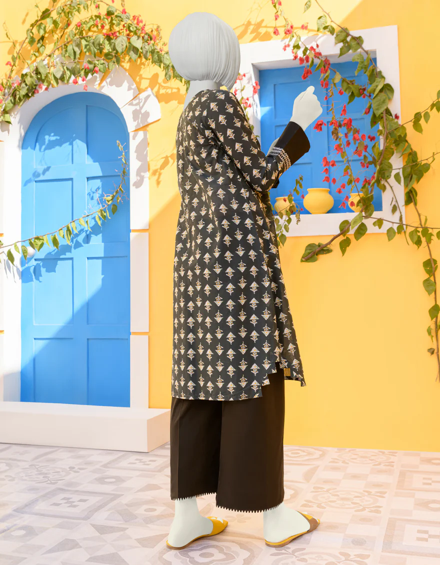 BLACK LAWN KURTI | JGK-YGKL-S-US-101-23 FB/AGNES - Image 2