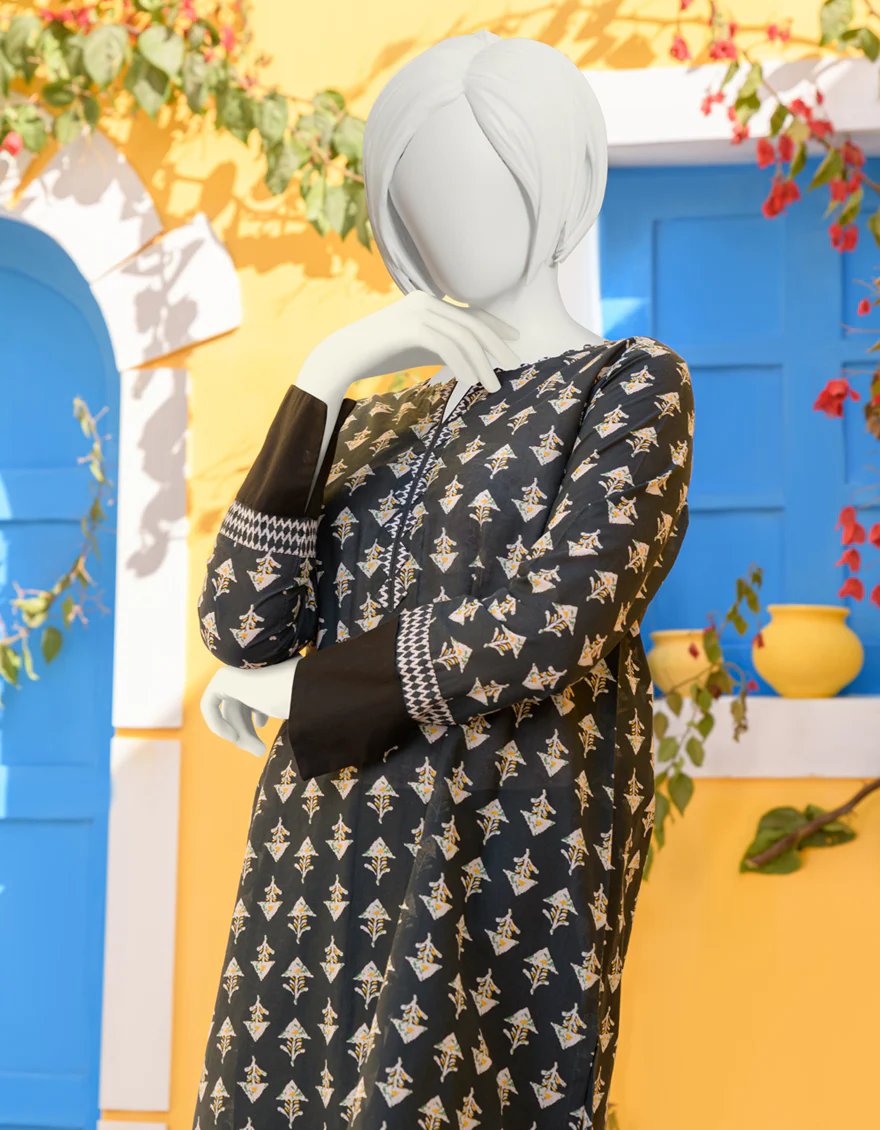 BLACK LAWN KURTI | JGK-YGKL-S-US-101-23 FB/AGNES - Image 4