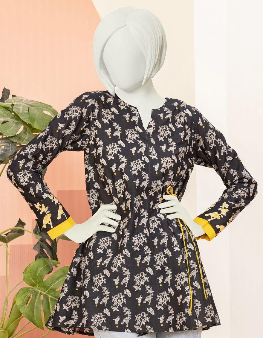 BLACK LAWN KURTI | JGK-YGKL-S-US-108-22 FB/RILICA - Image 3