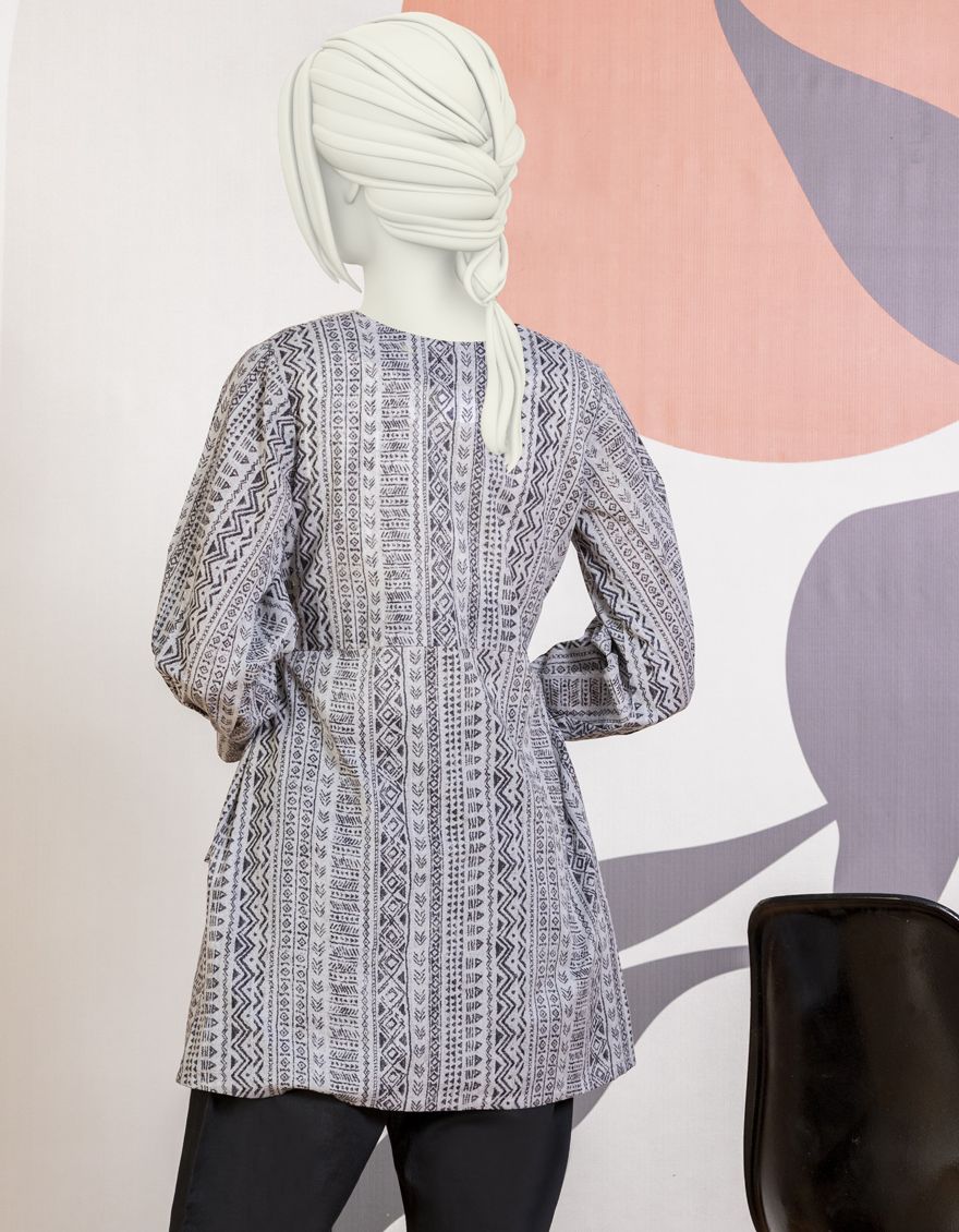 BLACK-WHITE LAWN KURTI | JGK-YGKL-S-US-109-22 FB/OJAI - Image 2