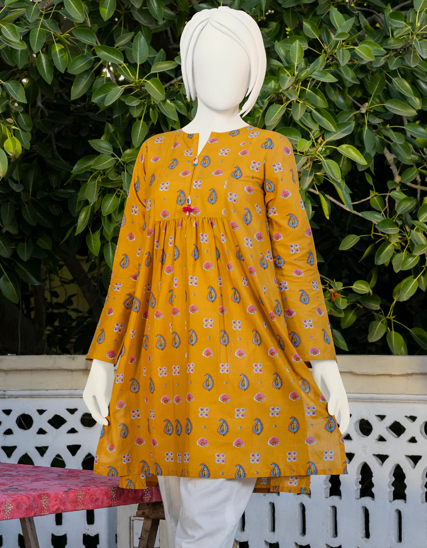 MUSTARD LAWN KURTI | JGK-YGKL-S-US-167-23 FB/IMROZ-02 - Image 2