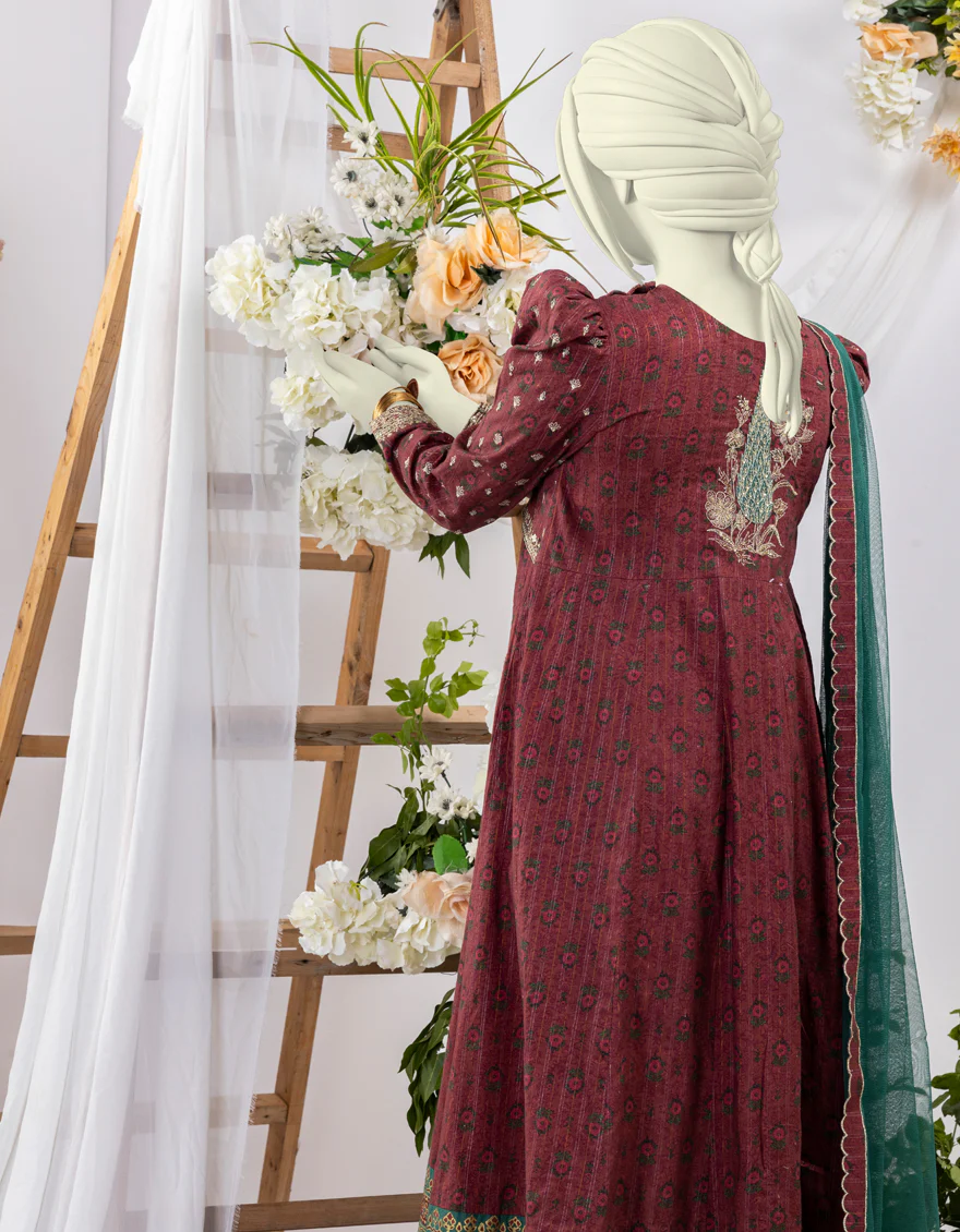RED LAWN 3PC STITCHED | JGK-YGTL-625-24 FB/RUNG-E-ZARI-02 - Image 2