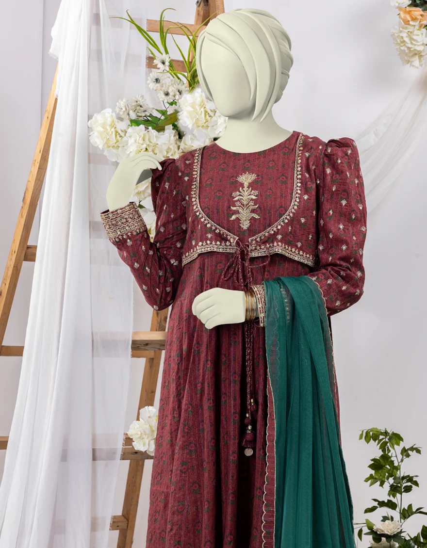 RED LAWN 3PC STITCHED | JGK-YGTL-625-24 FB/RUNG-E-ZARI-02 - Image 3