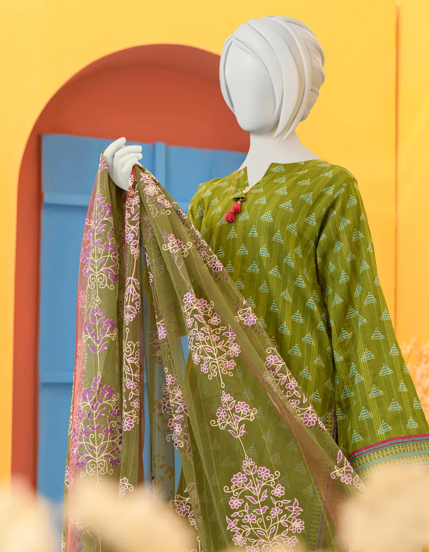 GREEN LAWN 3PC STITCHED | JGK-YGTL-S-601-23 FB - Image 2