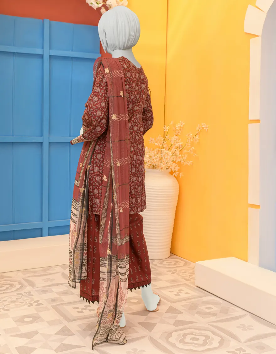 MAROON LAWN 3PC STITCHED | JGK-YGTL-S-606-23 FB - Image 3
