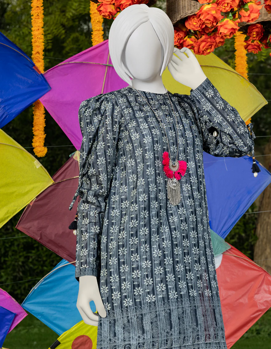 BLACK ZARI 2PC STITCHED | JGK-YGTL-S-US-413-23 FB/KANTHA-716 - Image 3