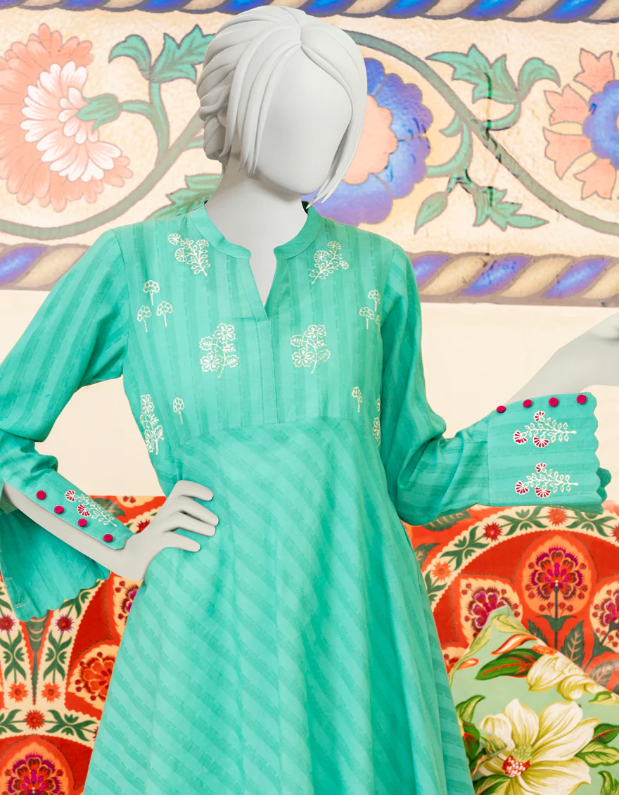 GREEN DOBBY 2PC STITCHED | JGK-YGTL-S-US-414-22 FB/EWYA - Image 2