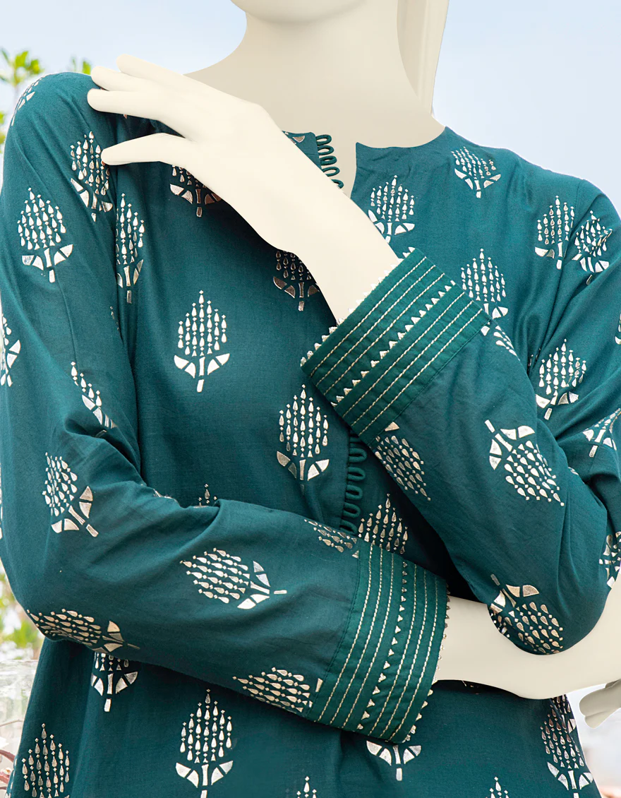 LAWN PEACOCK GREEN 2PC STITCHED | JGK-YGTL-S-US-418-21 FB/CHALKOR - Image 2