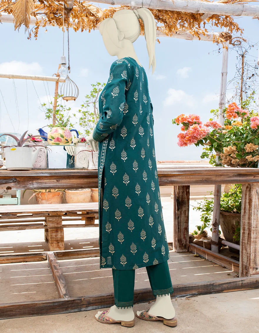 LAWN PEACOCK GREEN 2PC STITCHED | JGK-YGTL-S-US-418-21 FB/CHALKOR - Image 3