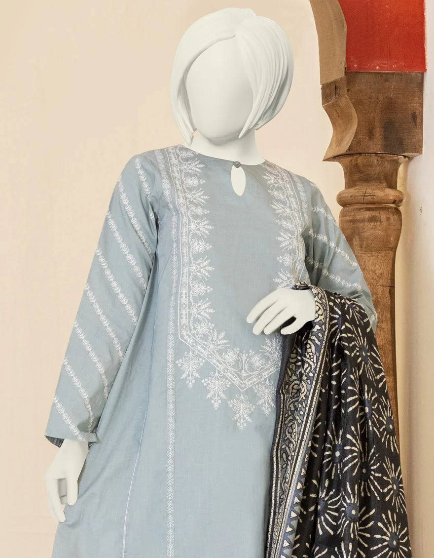 STEEL BLUE 3PC STITCHED | JGK-YGTL-S-US-603-22 FB/BATHIK - Image 3