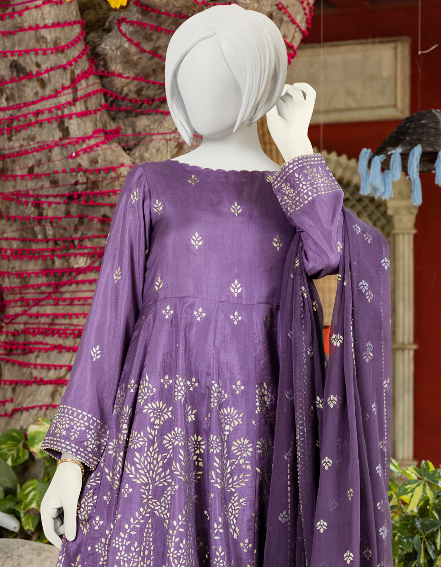 PURPLE RAW SILK 3PC STITCHED | JGK-YGTL-S-US-608-23 FB/RUMI-718 - Image 3