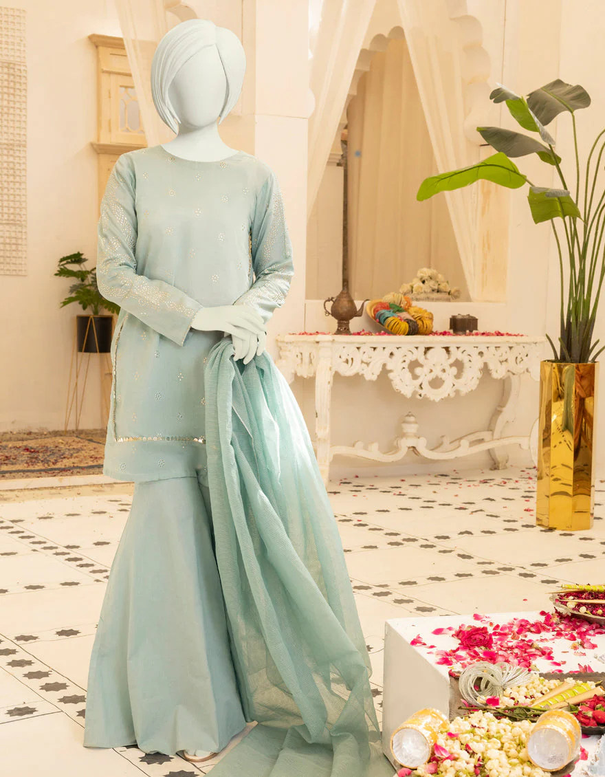 BLUE VISCOSE 3PC STITCHED | JGK-YGTL-S-US-609-22 FB/NAUVARI