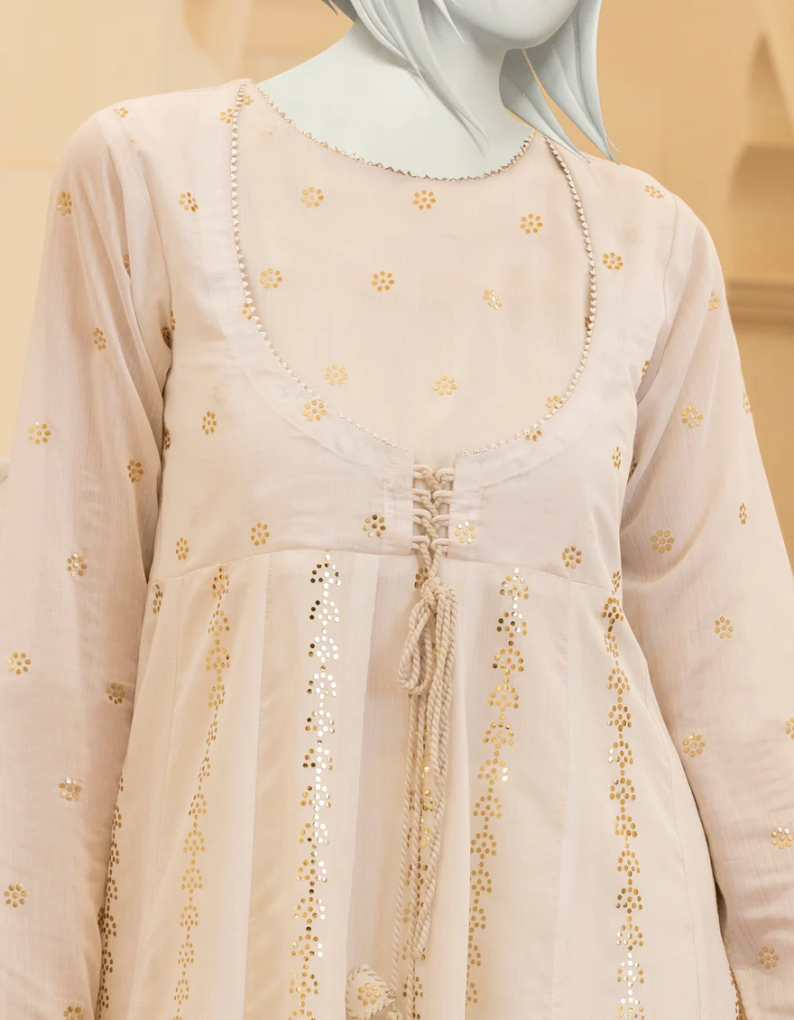 OFF WHITE CHANDERI 3PC STITCHED | JGK-YGTL-S-US-611-22 FB/KOKUM - Image 2