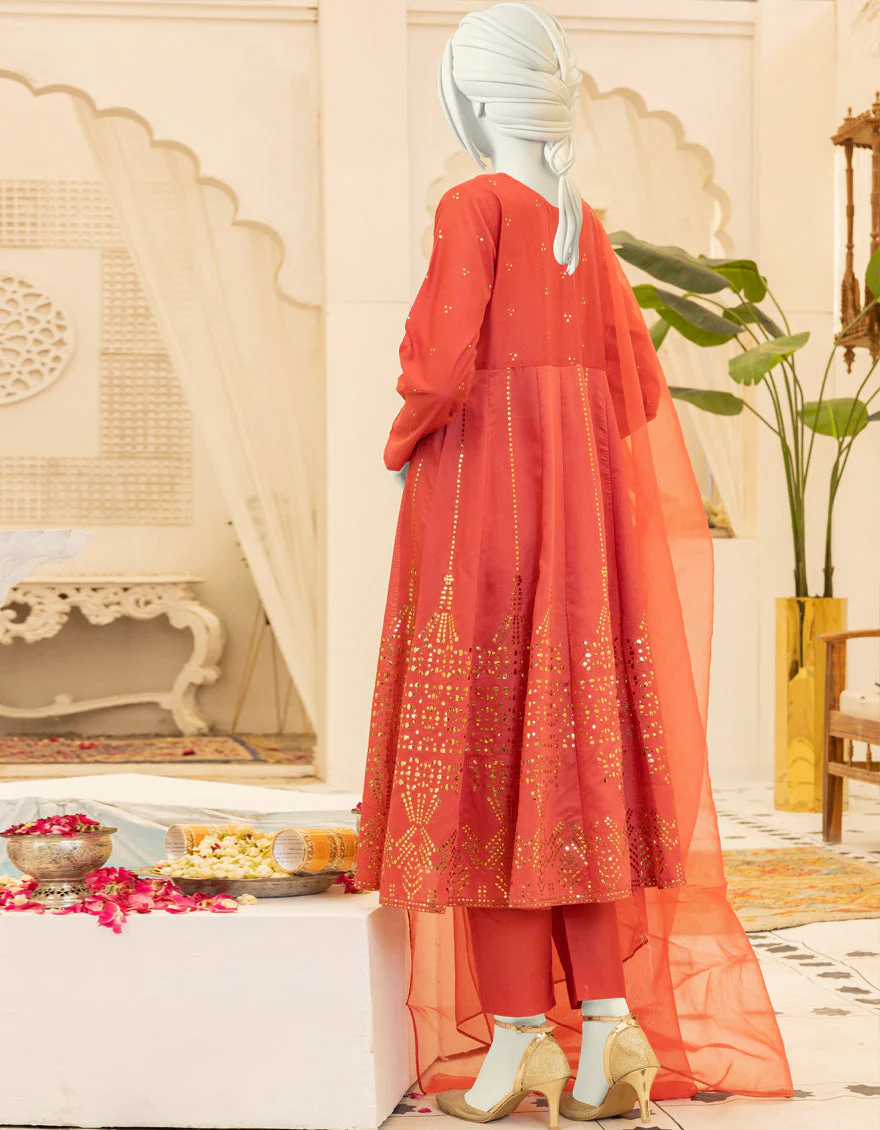 RED CHANDERI 3PC STITCHED | JGK-YGTL-S-US-615-22 FB/LANTERN - Image 2