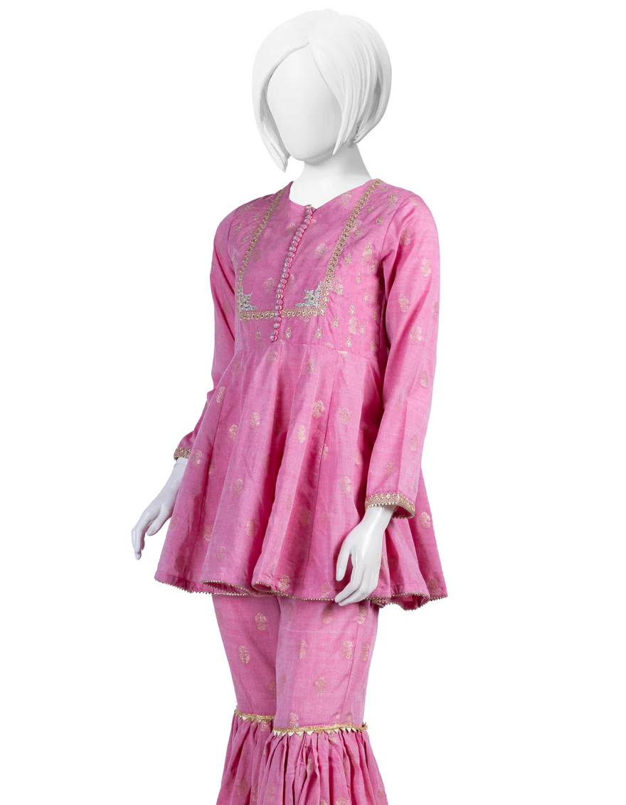 PINK JACQUARD 3PC STITCHED | JGK-YGTL-S-US-615-23 FB/MEGHWAR - Image 2