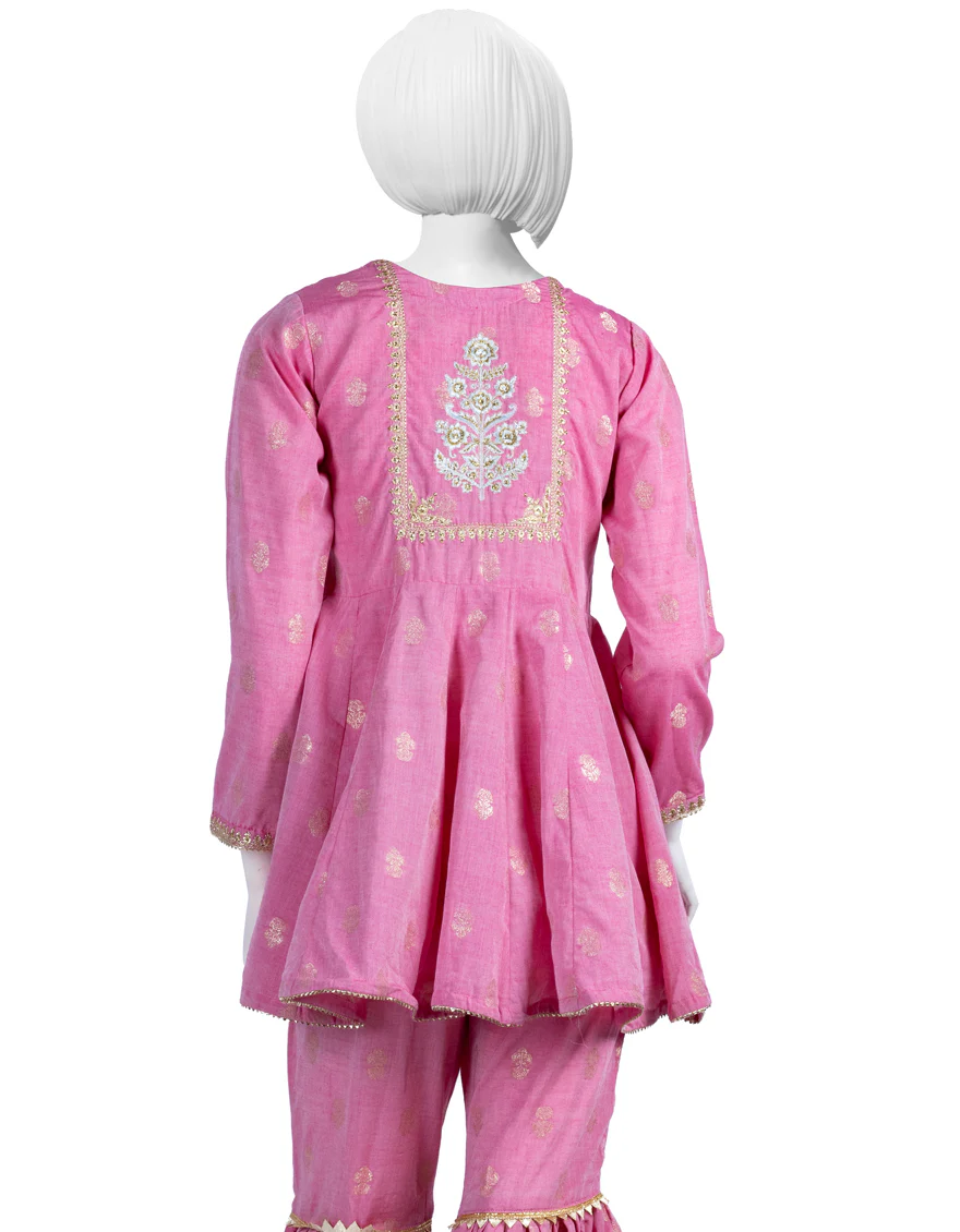PINK JACQUARD 3PC STITCHED | JGK-YGTL-S-US-615-23 FB/MEGHWAR - Image 3