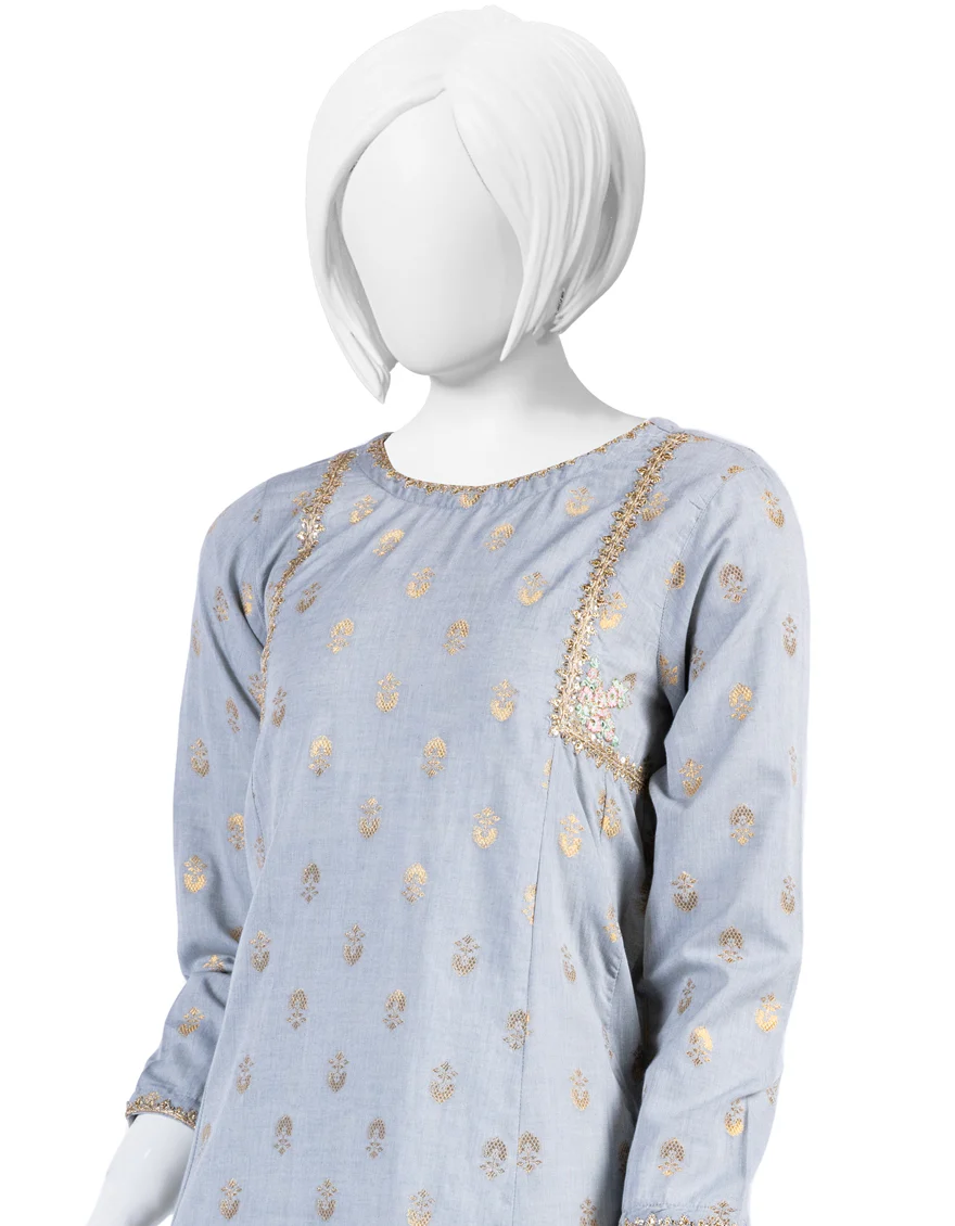 GREY JACQUARD 3PC STITCHED | JGK-YGTL-S-US-616-23 FB/PASHK-50 - Image 3