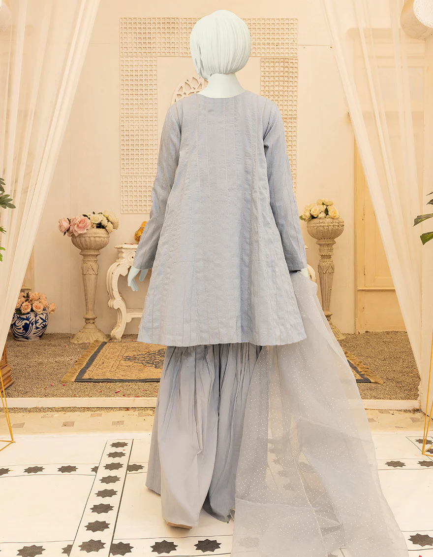 POWDER BLUE JACQUARD 3PC STITCHED | JGK-YGTL-S-US-618-22 FB/ALAIA - Image 2