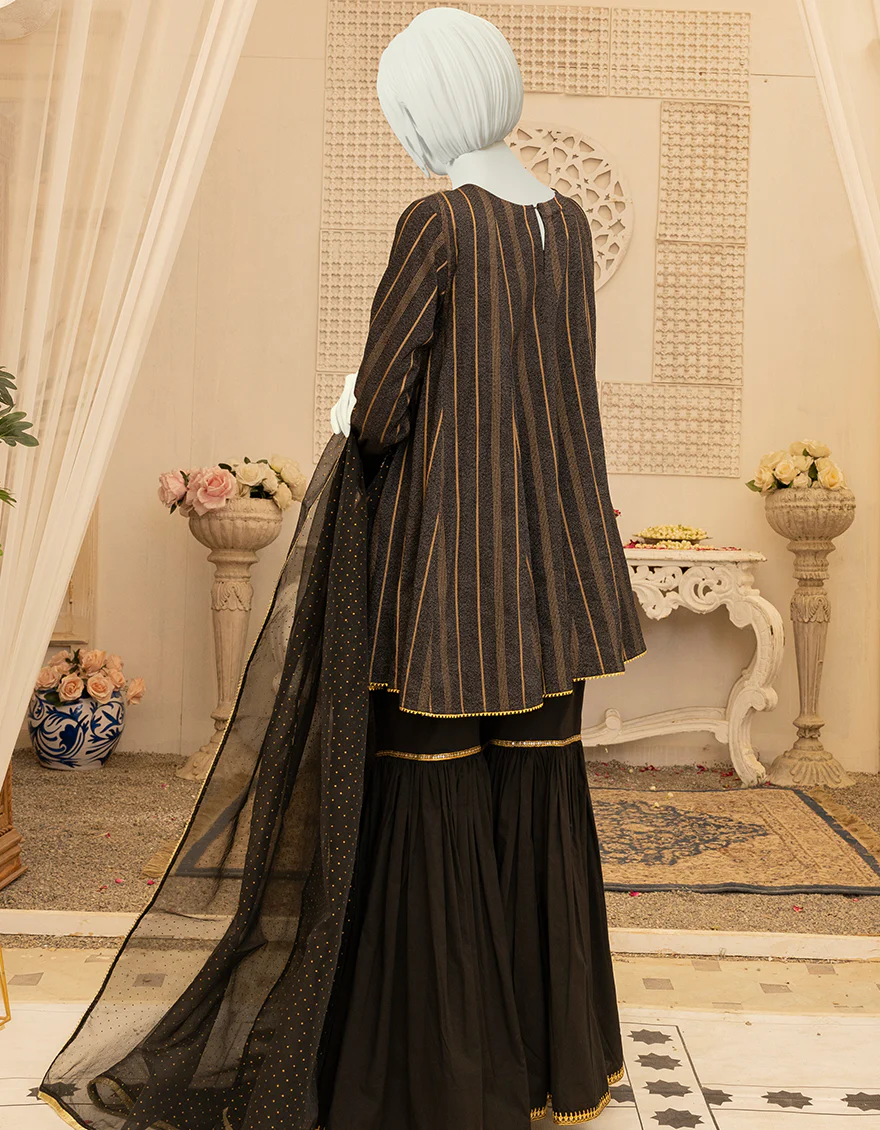 BLACK JACQUARD 3PC STITCHED | JGK-YGTL-S-US-619-22 FB/KEHLANI - Image 2